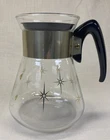 Vintage Pyrex Corning Atomic Starburst Coffee Carafe Pot 1960s MCM 6 Cup w/ Lid