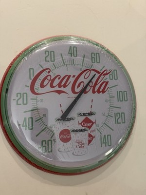 Coca Cola Reproduction Round Metal Thermometer  - Things Go Better With Coke 