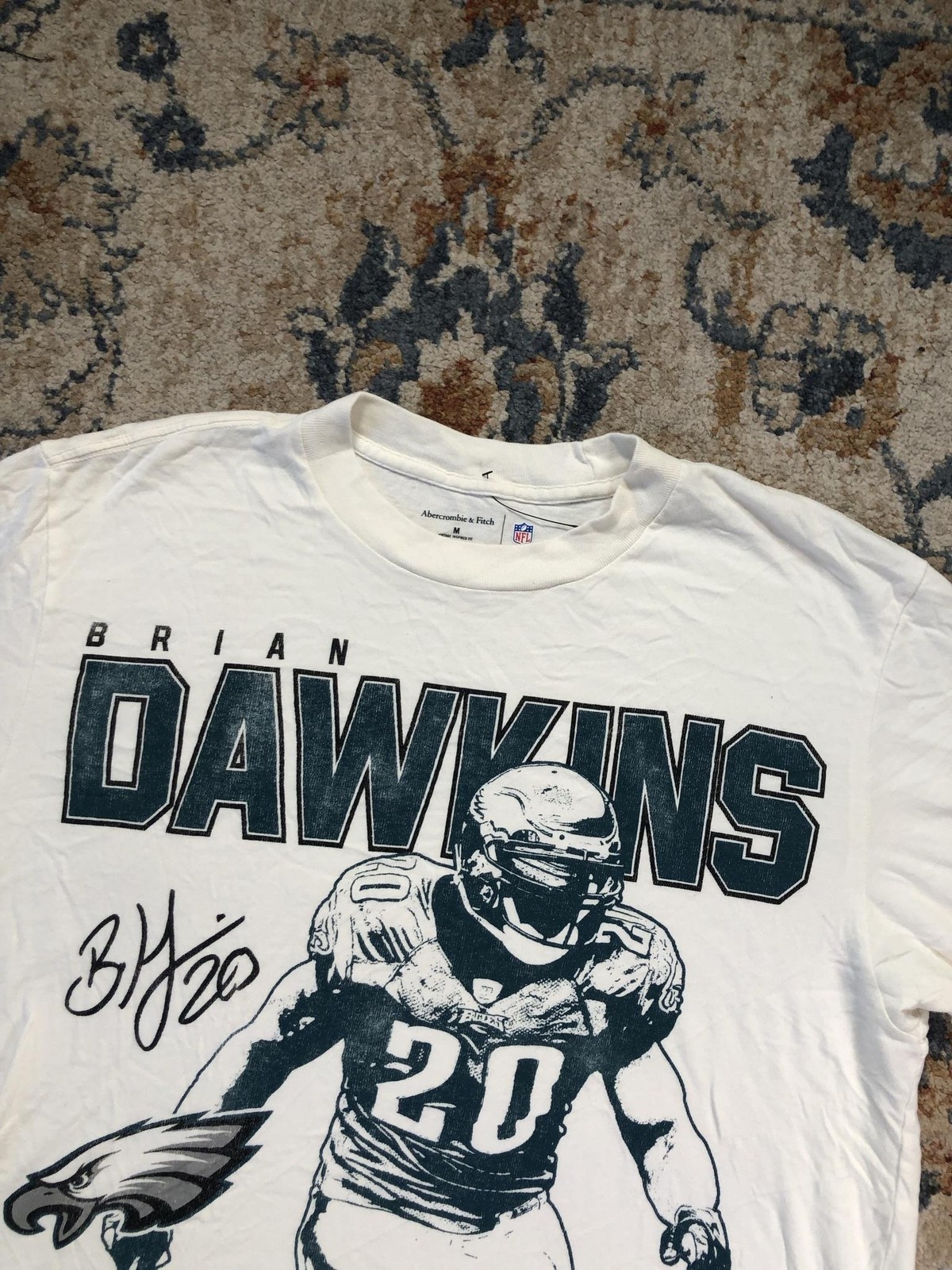 Philadelphia Eagles Shirt Mens Medium White NFL Football Abercrombie Dawkins