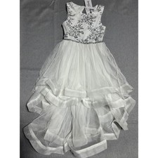 Speechless Kids Dress Girls 8 White Sequin Floral Tulle High Low Formal Party