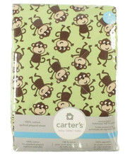 Carter's Baby Quilted Playard Fitted Sheet Playful Monkeys Design NEW in Package