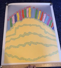 Norbert Irvine "Cosmic Birthday” 1976 Proof Signed Art Serigraph Numbered 61/95