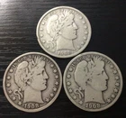 1908-D, S & O Barber Silver Half Dollar, F. Great Set! E9