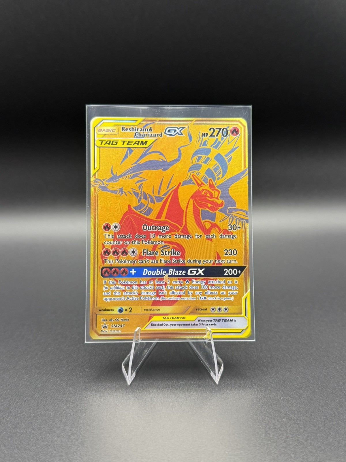 Reshiram & Charizard GX  Tag Team SM247 Sun And Moon Black Star Promo NM