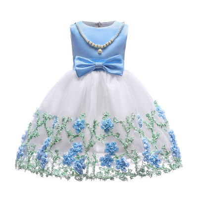 Flower Girl Princess Dress Kid Party Wedding Pageant Formal Tutu Dresses Clothes