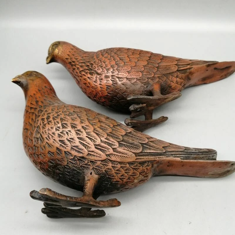 Antigüedades chinas artesanías de cobre paloma decoración del hogar colección de adornos Foto 4 de 4