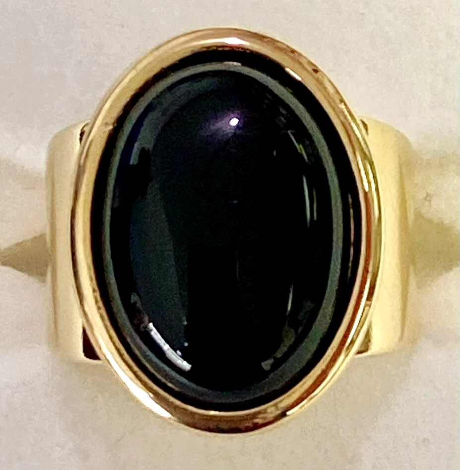 Anillo ajustable HSN Shelly Brown Maxine negro ónix dorado para dama Foto 3 de 4