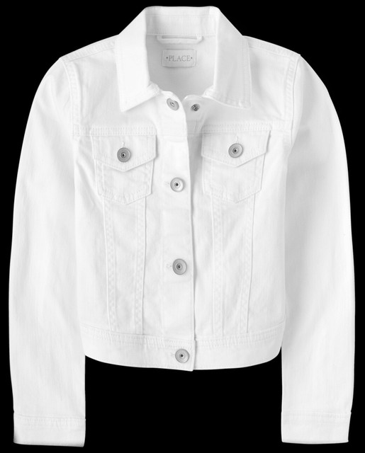 The Children's Place Girl's Denim Jacket Cd4 White 2xl (16) for sale