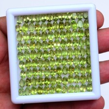 VVS 20 Pcs Natural Peridot 6mmx4mm Oval Faceted Cut Calibrated Loose Gemstones
