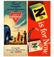 Vintage 1947 Canada & BC Road Map from Conoco