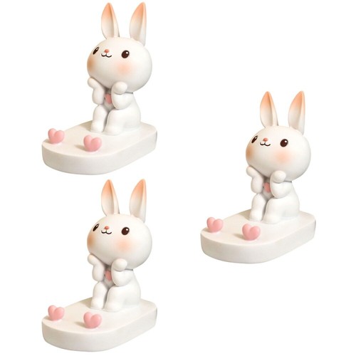 Set of 3 Rabbit Phone Holder Office Animal Desk Stand Cute Cartoon - 第 10/12 張圖片
