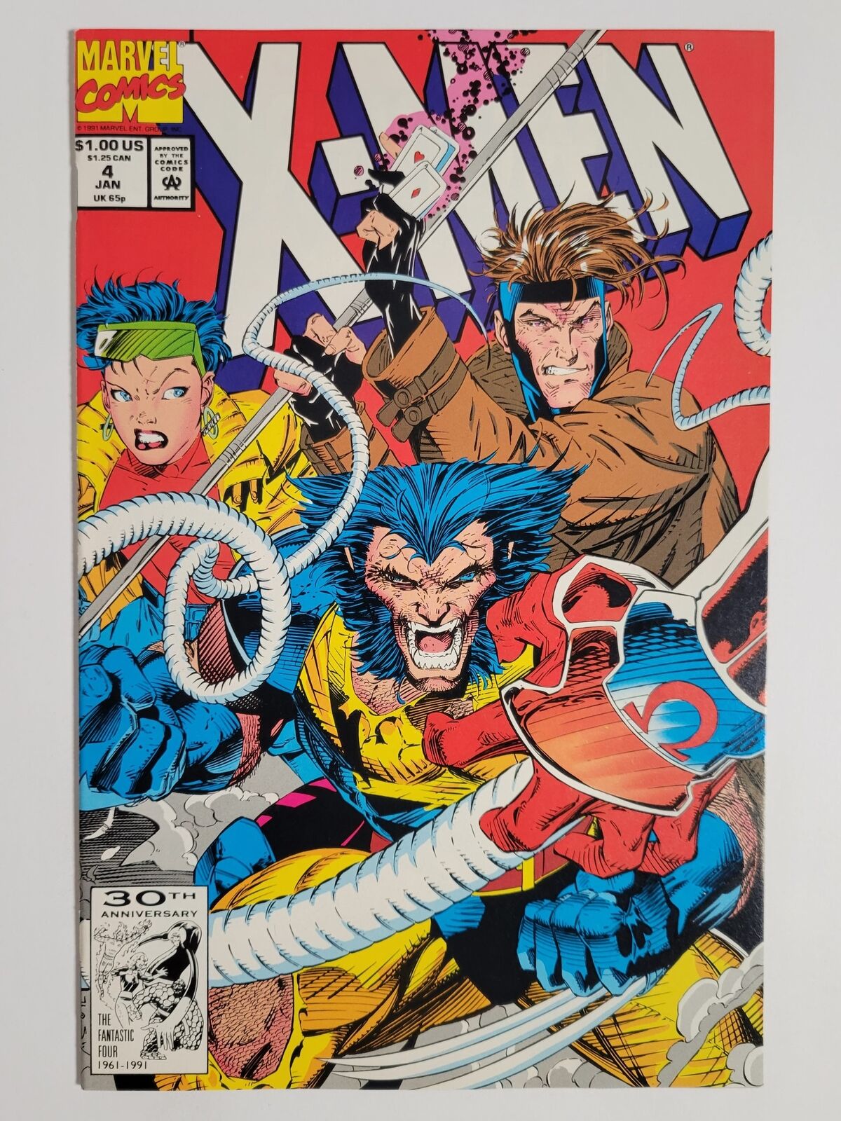 X-MEN #4 (VF/NM) 1992 1st appearance of Omega Red, Russian serial killer JIM LEE