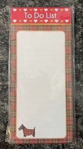 Milly Green Scotties To Do List Pad with Magnet NIP