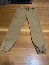 Old Navy Boys Khaki Joggers pants XL 14-16 elastic waist hem