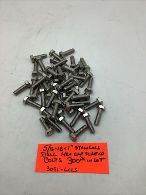 Stainless Steel 304 Stamped bolts 5/16-18x1 (300 Pc In Lot) 3091-LCLS