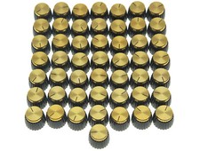 Pack of 50 Guitar AMP Knobs Black w/ Gold Top fits Marshall Amplifiers