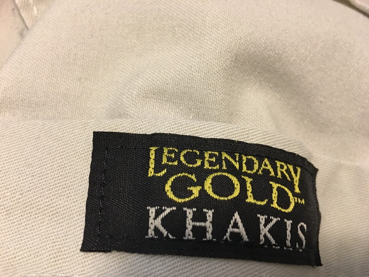 Legendary Gold Khakis Men's Actual Waist 33x30.5 Quality Casual Pants Flat  Front