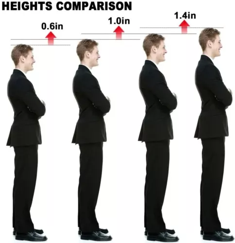 Height Increase Insoles Men Women Invisible Heel Lift Taller Shoe Inserts 2 Pads - Picture 9 of 10