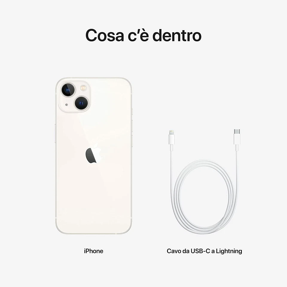 Apple iPhone 13 5G 128GB NUOVO Originale Smartphone BIANCO GALASSIA STARLIGHT - Immagine 4 di 4