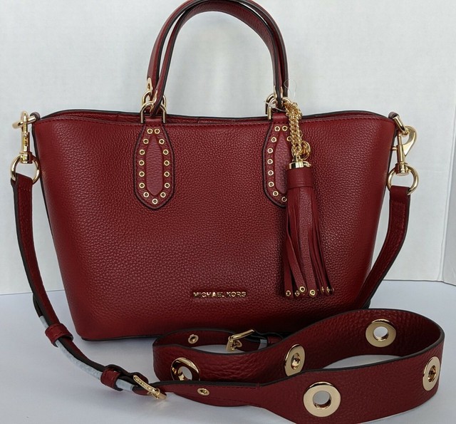 michael kors brooklyn small leather satchel