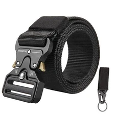 Men's Tactical Belt Heavy Duty Webbing Belt Adjustable Military Style Nylon B...