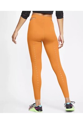 NEW Womens Nike 7/8 Training Lazer Cut Tights Orange Gym CJ4916