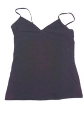 Old Navy Women's Black Spaghetti Strap V-Neck Stretch Black Tank Top L/G/G