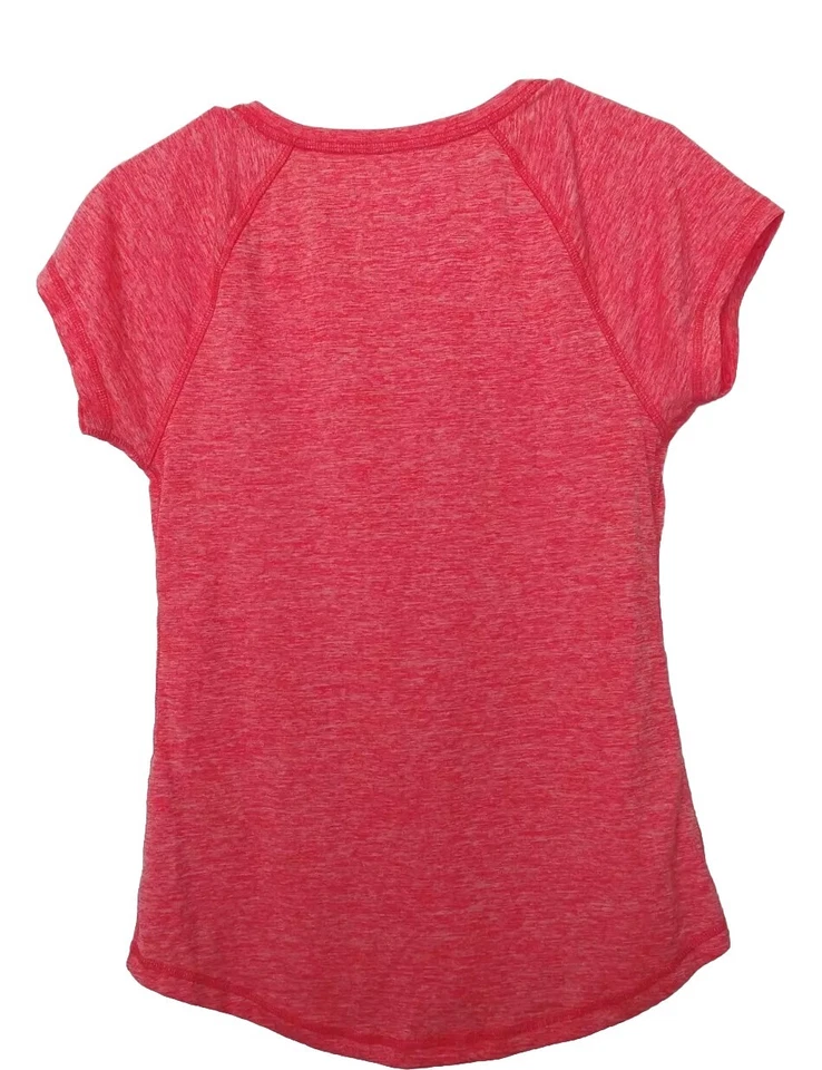 Camisa de entrenamiento para mujer Athletech manga corta rosa coral pequeña Foto 2 de 3