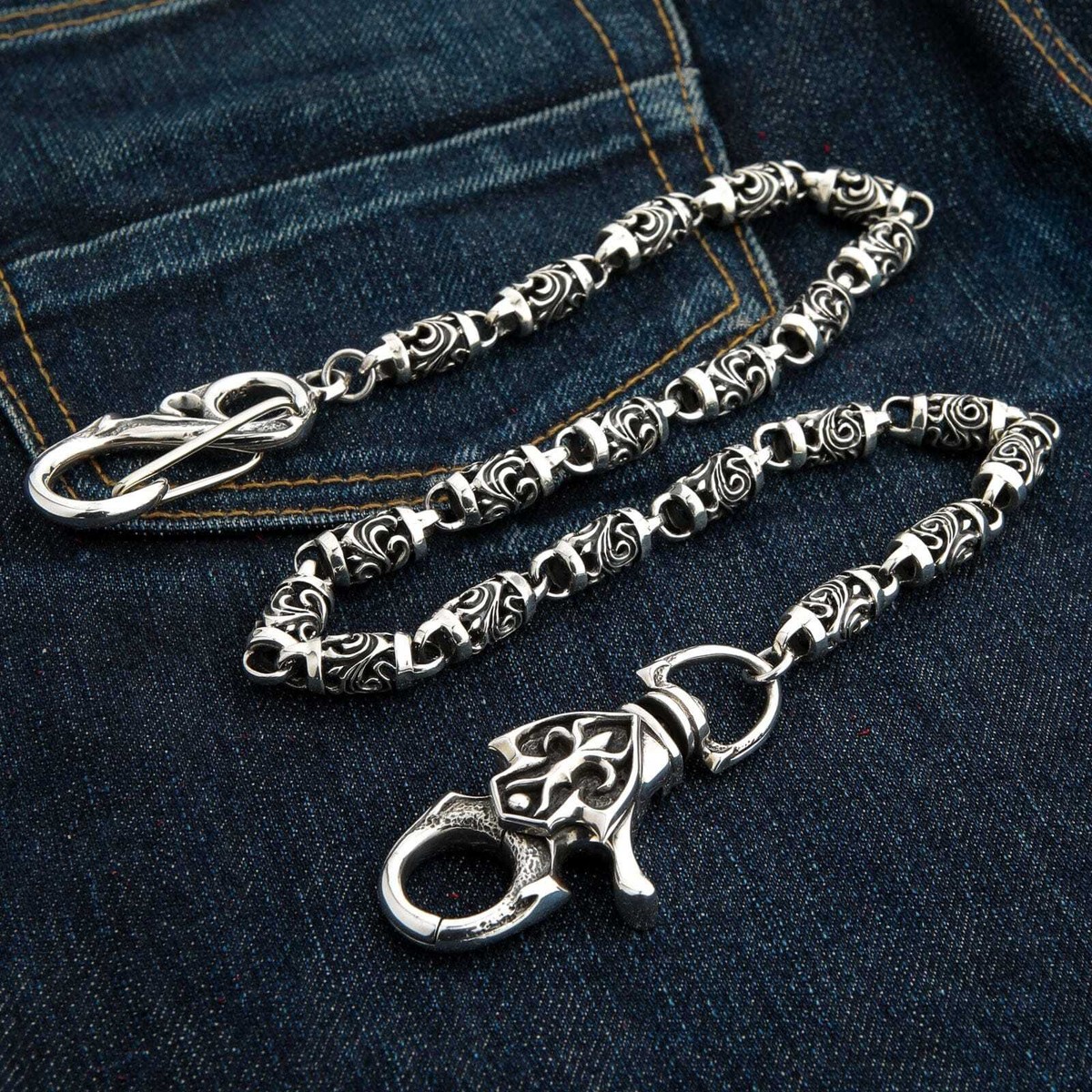 Tribal Roller Sterling Silver Wallet Chain | eBay Tribal Roller Sterling Silver Wallet Chain | eBay
