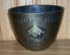 Vintage Pharmacy Class 1983 Brass Mortar Secundum Artem(A) Schering