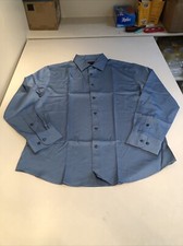 Shield-X Men  s Dress Shirt Slim Fit Blue L