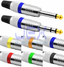 1/4" 6.35mm Male Stereo Repair headphone Microphone Jack Plug Audio Soldering