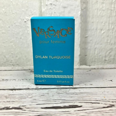 VERSACE pour femme DYLAN TURQUOISE Eau De Toilette EDT Mini Splash .17oz/5ml