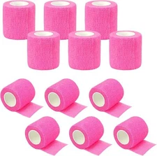 12-Rolls PINK Self Adhesive Bandage Wrap, Vet Tape, Medical Tape (2 In x 5 Yds)