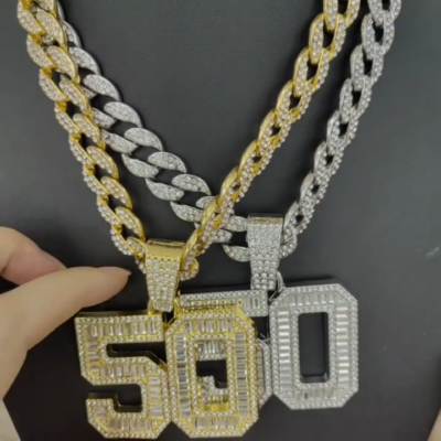50 Cent Cubic Zirconia Pendant 15mm 18
