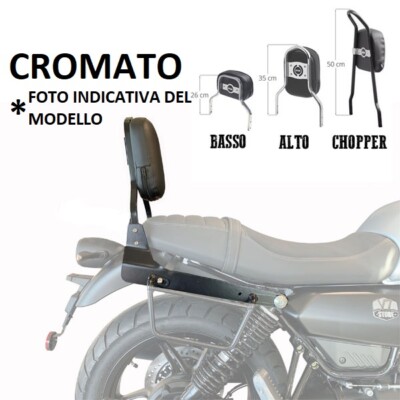 Rückenlehne hoch 35cm Stahl verchromt spezifisch Moto Guzzi V7 850 special stone