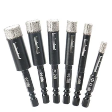 6mm-12mm Diamond Dry Core Drill Bit 1/4'' Hex Shank For Tile Marble Cutting US