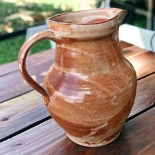  Davenport Signed Art Pottery Pitcher Glazed Rustic Farmhouse