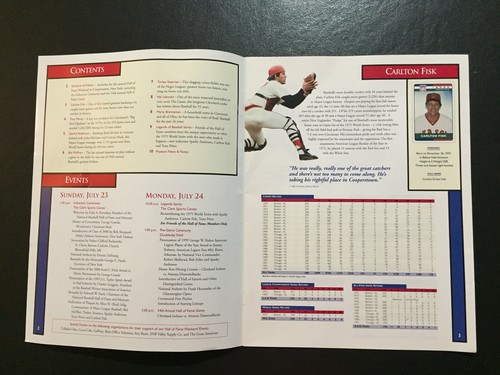 Baseball Hall of Fame Brochures, Booklet & Ticket (1999) Carlton Fisk / T Perez - Picture 12 of 12
