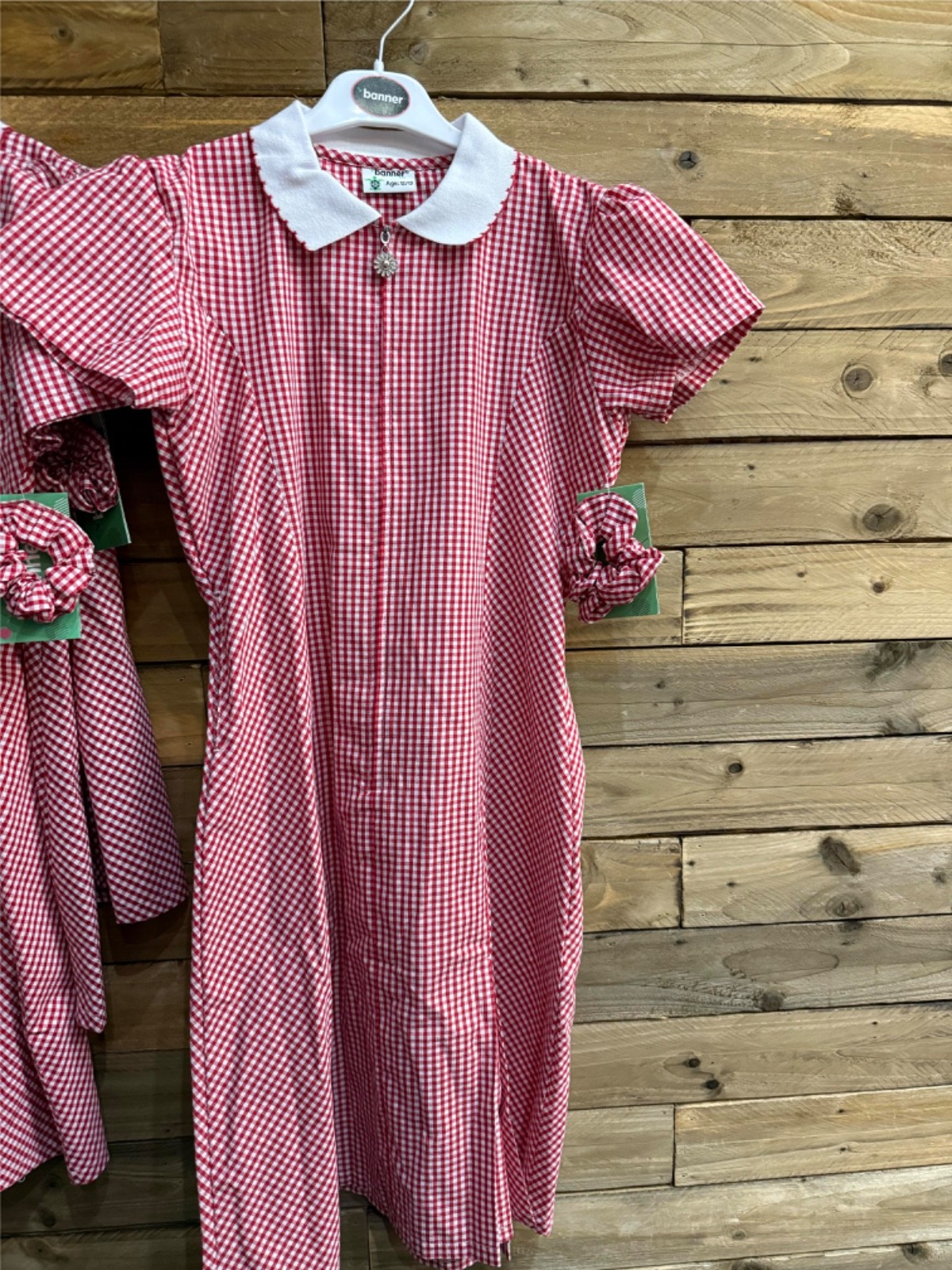 Red Girls Banner Gingham School Summer Dress image 3