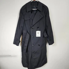 NEW Defense Logistics Agency Garrison Collection Trench Coat Mens 40R Black