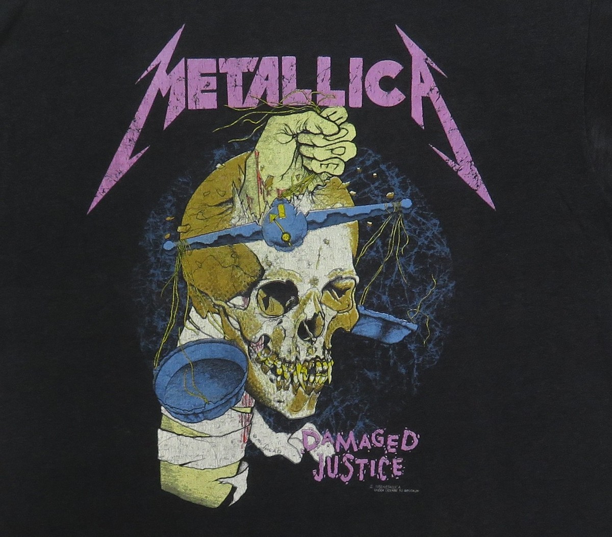 Metallica Vintage T Shirt 1988 Pushead Damaged Justice Tour