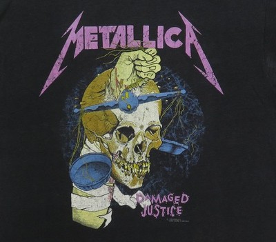 フ*ー様 LLICA Damaged Justice Tシャツ　１９８８ Metallica Vintage T Shirt 1988 Pushead Damaged Justice Tour