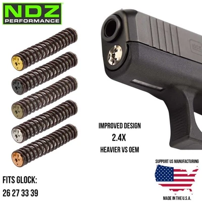 NDZ PERFORMANCE NDZ Glock 26 27 33 39 Stainless Steel Heavyweight Guide Rod Assembly ISMI Spring