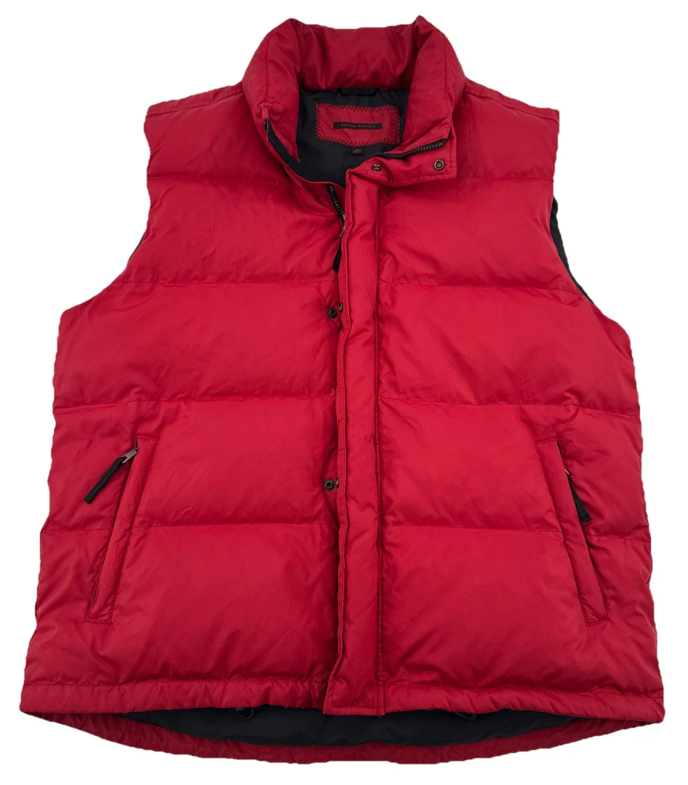 Banana Republic Red Goose Down Puffer Vest Mens Large Outdoors Hiking
