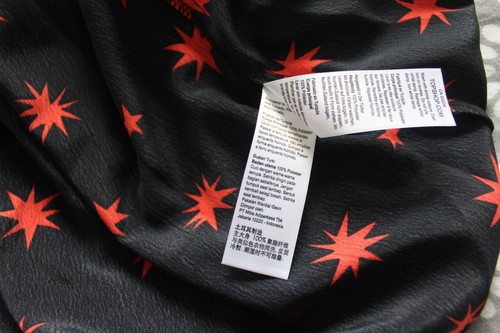 Topshop Black/Red Star Print Shirt Dress, Long Sleeves, Size Uk 6 - Picture 9 of 10