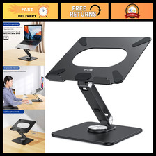 Ergonomic Laptop Stand with 360° Rotating Base, Adjustable & Foldable Notebook H
