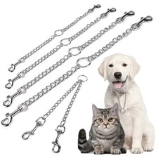 2Dogs Leash Heavy-Duty Stainless Steel Double Dog Coupler Twin Lead Safety Chain