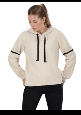 Monari Hoodie Size 36 AU 8 / 4 100% Cotton With Drawstrings Long Sleeve Jumper
