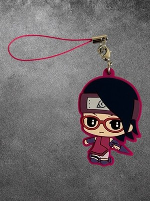 Sarada Uchiha Naruto Boruto Rubber Mascot Strap Anime Japan zz680